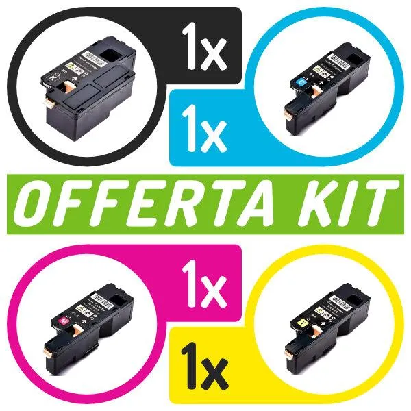 Kit toner compatibili con Dell<br>4 x 593-11016/8/9/21 - BK/C/M/Y