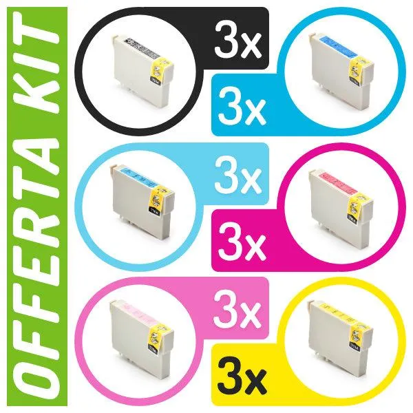 Kit cartucce compatibili con Epson<br>18 x T0801/2/3/4/5/6